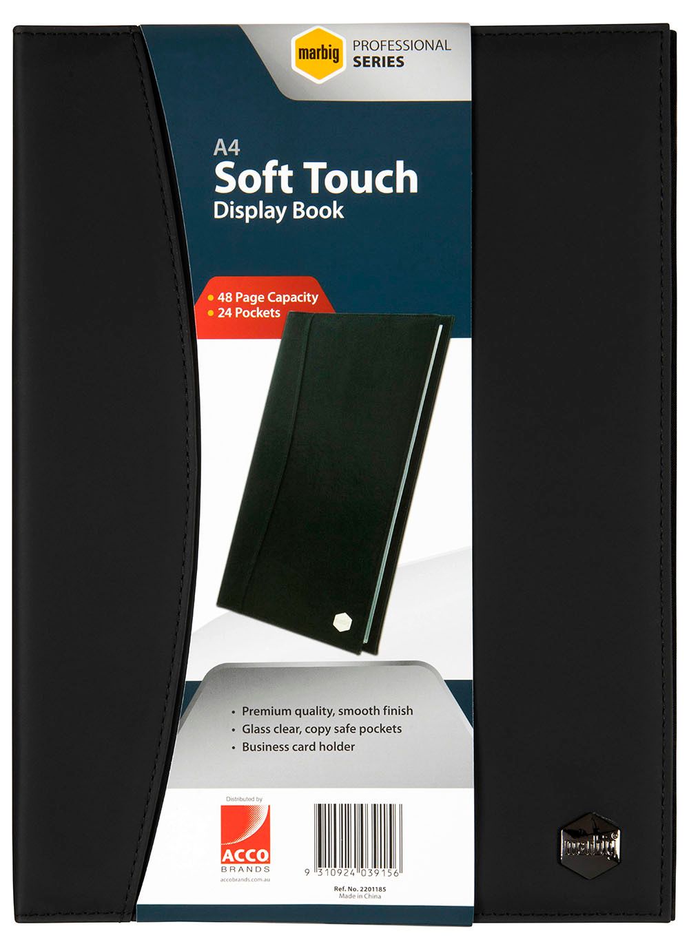 DISPLAY BOOK MARBIG PROFESSIONAL A4 SOFT TOUCH 24 POCKETS BLACK DISPLAY BOOK MARBIG PROFESSIONAL A4 SOFT TOUCH 24 POCKETS BLACK
