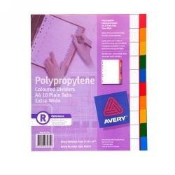 AVERY DIVIDERS PP A4 10 TAB COLOUR EXTRA WIDE 85670