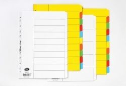 DIVIDERS BANTEX A4 MANILLA BRIGHT COL 10 TAB NON-REINF