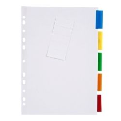 DIVIDERS MARBIG A4 MANILLA INSERT COL 5 TAB WHITE