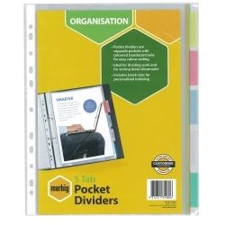 INDICES & DIVIDERS MARBIG A4 5 TAB PP CLEAR POCKETS INDICES & DIVIDERS MARBIG A4 5 TAB PP CLEAR POCKETS