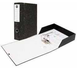 BOX FILE MARBIG LEVER ARCH 70MM BLACK MOTTLED