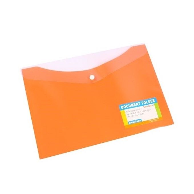 DOCUMENT WALLET BANTEX A4 PP W/BUTTON MANGO