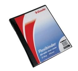 BINDER MARBIG A4 2R 20MM FLEXI W/CLEAR COVER BLACK BINDER MARBIG A4 2R 20MM FLEXI W/CLEAR COVER BLACK