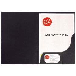 PRESENTATION FOLDER MARBIG LEATHERGRAIN A4 BLACK PK20