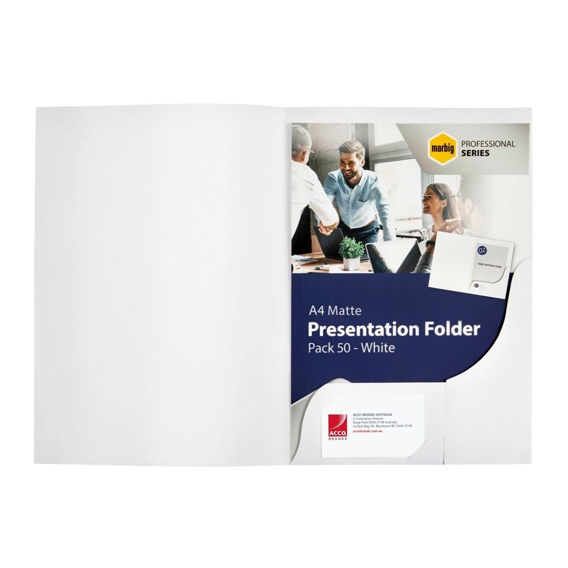SP- FILE PRESENTATION FOLDER MATT WHITE A4 (50)