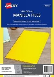 MANILLA FOLDER AVERY A4 YELLOW PK20