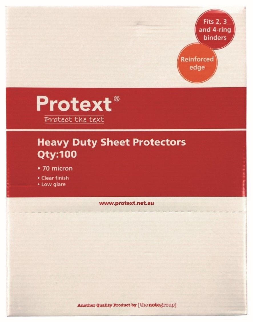 SHEET PROTECTORS PROTEXT A4 HEAVY DUTY 70 MIC CLEAR BX100 SHEET PROTECTORS PROTEXT A4 HEAVY DUTY 70 MIC CLEAR BX100