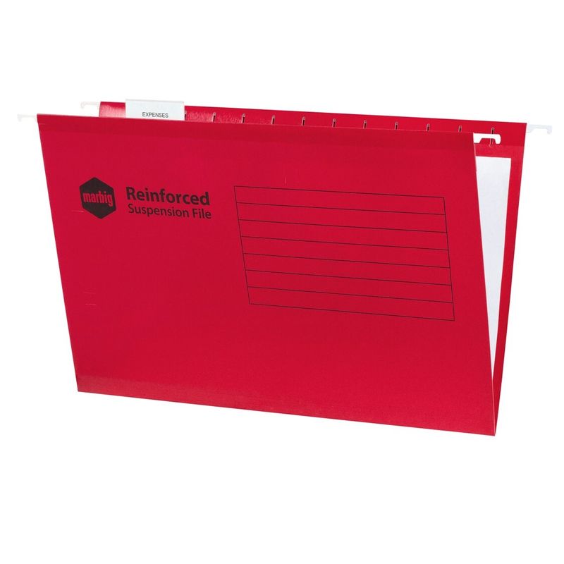 SUSPENSION FILES MARBIG FOOLSCAP COMPLETE RED BX25