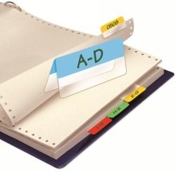SP- INDEX TABS 3L 12X40MM WHITE PK24