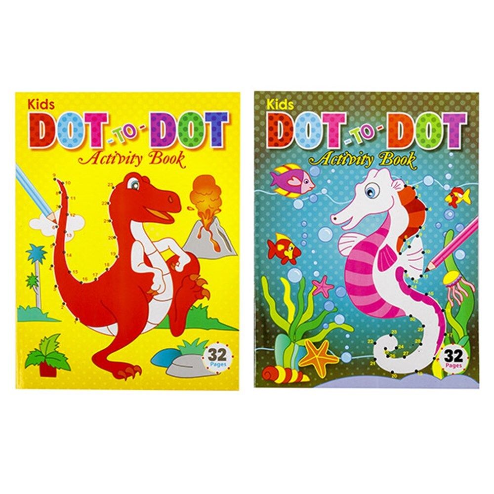 COLOURING BOOK A4 DOT TO DOT 4 DESIGNS 32PG
