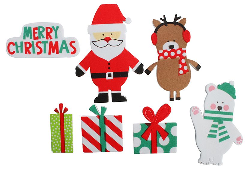 STICKERS XMAS 20X15X3CM PACK OF 70 PIECES ASST