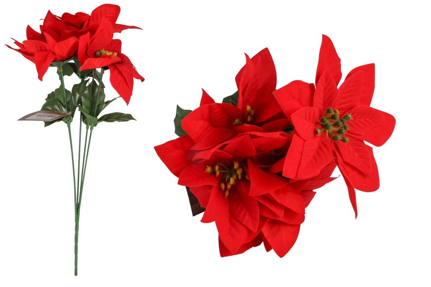 POINSETTIA XMAS 13CM 5 LEAF HEAD