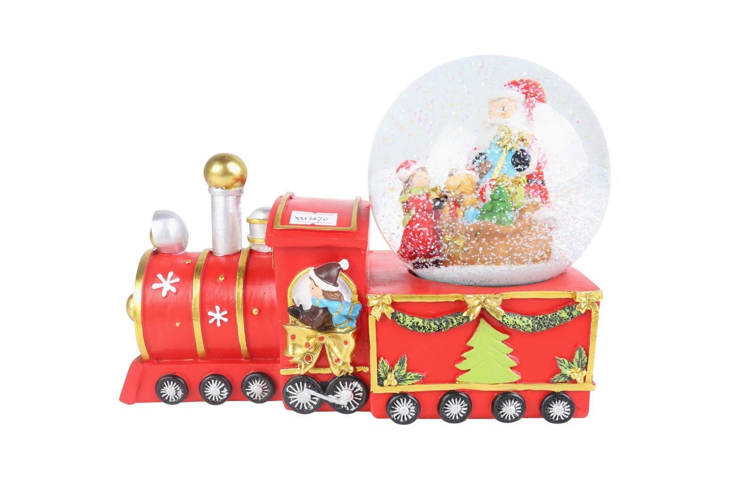 SNOWGLOBE XMAS 23X12X16CM LIGHT UP MUSICAL TRAIN