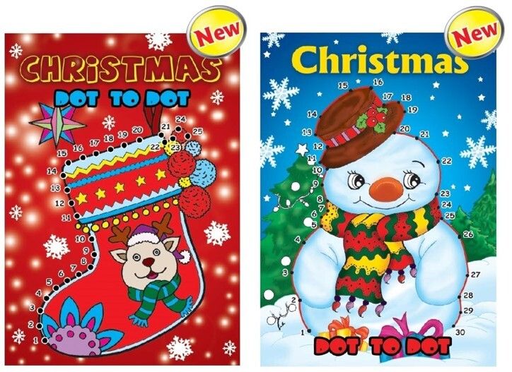 BOOK COLOURING XMAS A4 DOT TO DOT 2 ASST 32PG