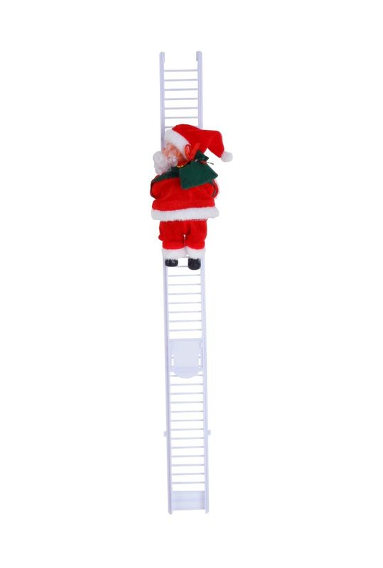 XMAS DECO MUSICAL 65X12X12CM SANTA CLIMBING LADDER