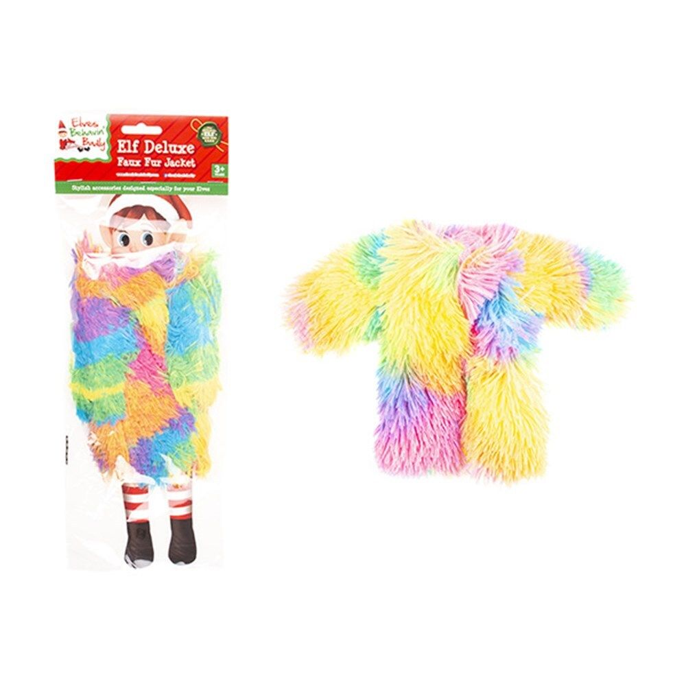 ELVES OUTFIT RAINBOW FLUFFY JACKET