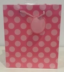 GIFT BAG OZCORP MEDIUM PINK SPOT
