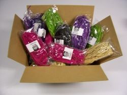 SP- GIFT TIES RAFFIA R/BOW BOX 25GMS ASST COLS
