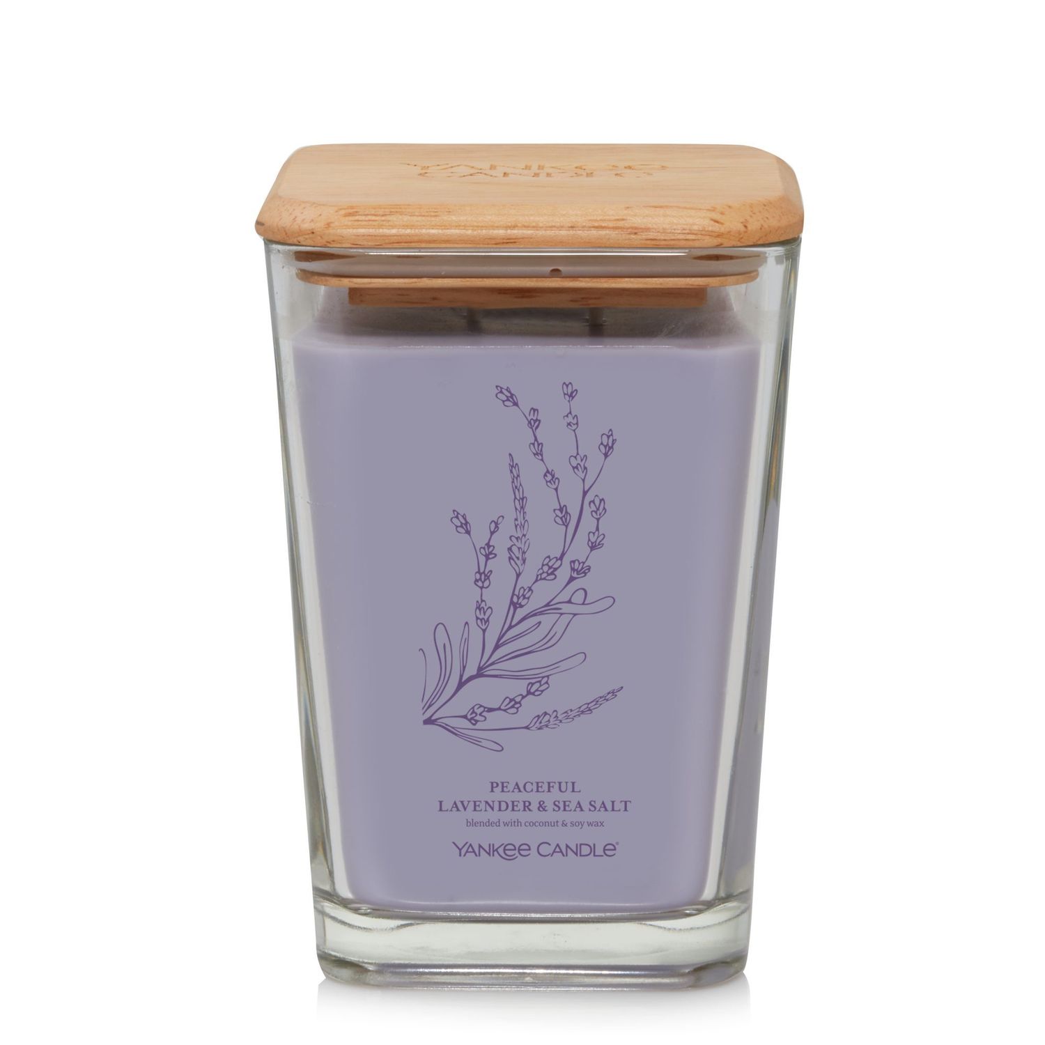 CANDLE YANKEE WELL LIVING LARGE PEACEFUL LAVENDER & SEA SALT
