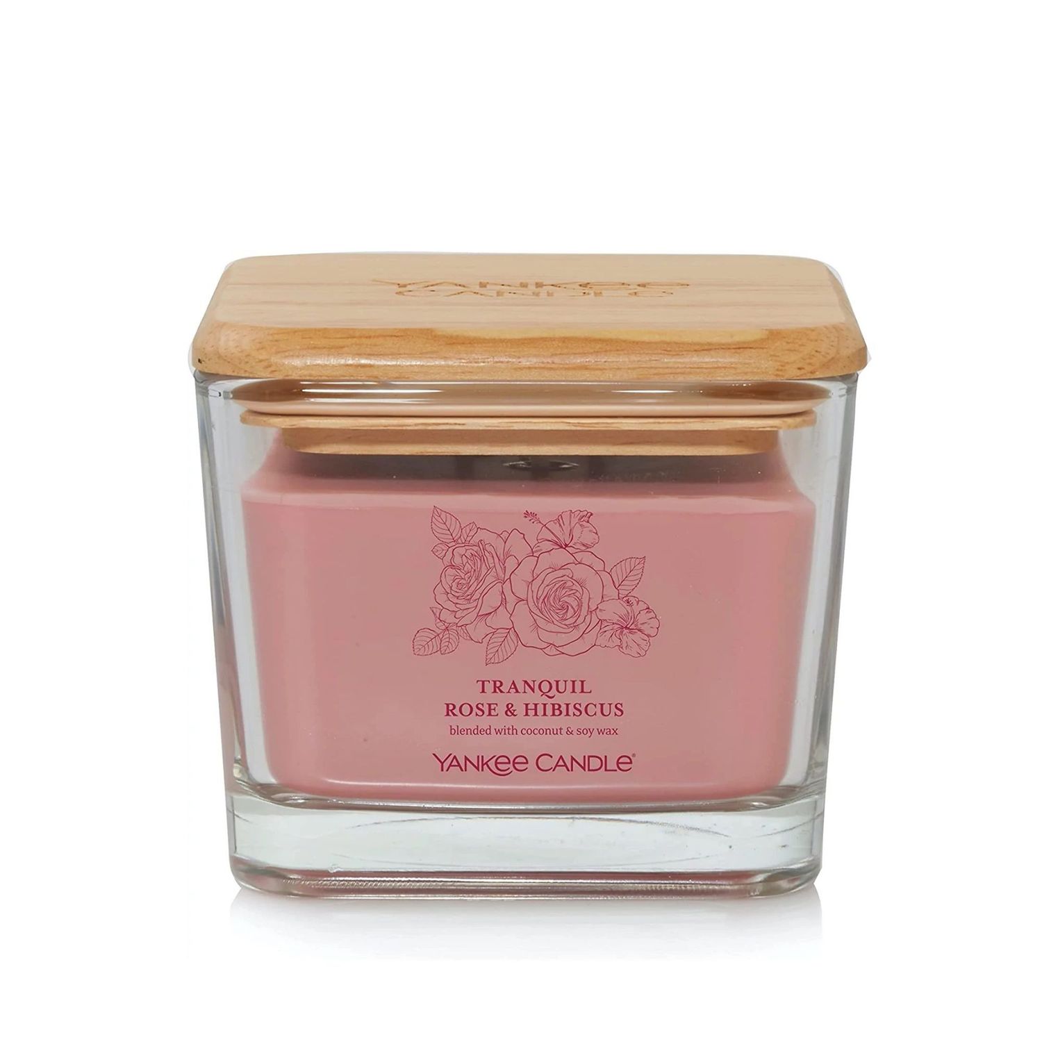 CANDLE YANKEE WELL LIVING MEDIUM TRANQUIL ROSE & HIBISCUS CANDLE YANKEE WELL LIVING MEDIUM TRANQUIL ROSE & HIBISCUS