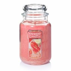 CANDLE YANKEE CLASSIC LARGE JAR STRAWBERRY LEMON ICE