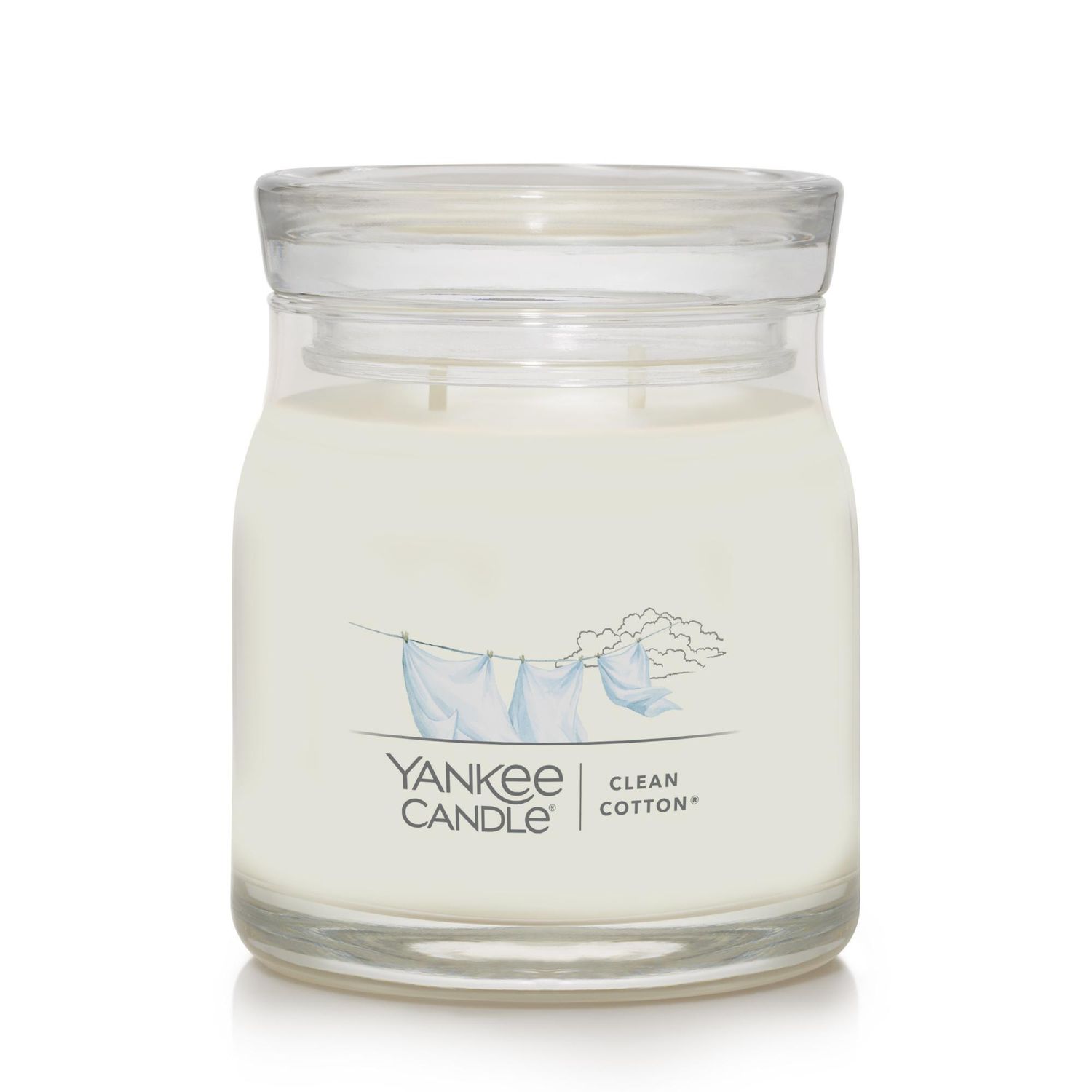 CANDLE YANKEE SIGNATURE MEDIUM JAR CLEAN COTTON