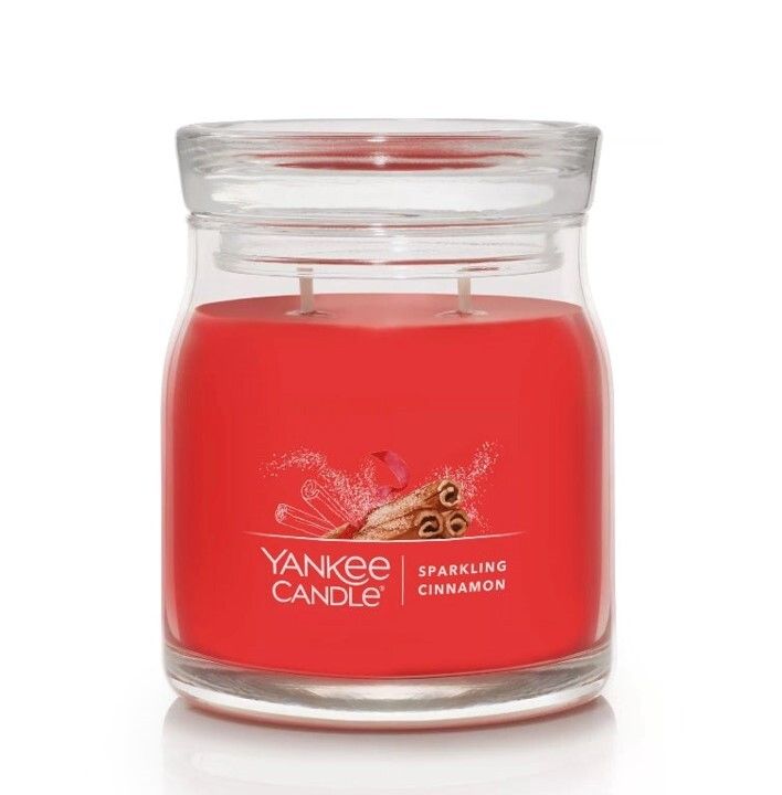 CANDLE YANKEE SIGNATURE MEDIUM JAR SPARKLING CINNAMON CANDLE YANKEE SIGNATURE MEDIUM JAR SPARKLING CINNAMON