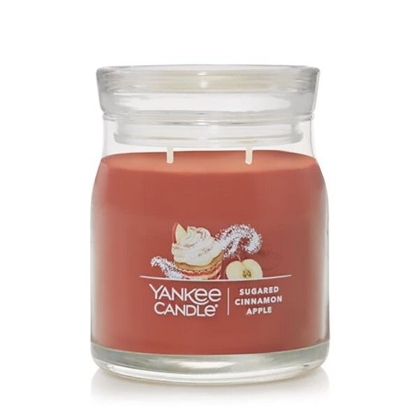CANDLE YANKEE SIGNATURE MEDIUM JAR SUGARED CINNAMON APPLE CANDLE YANKEE SIGNATURE MEDIUM JAR SUGARED CINNAMON APPLE