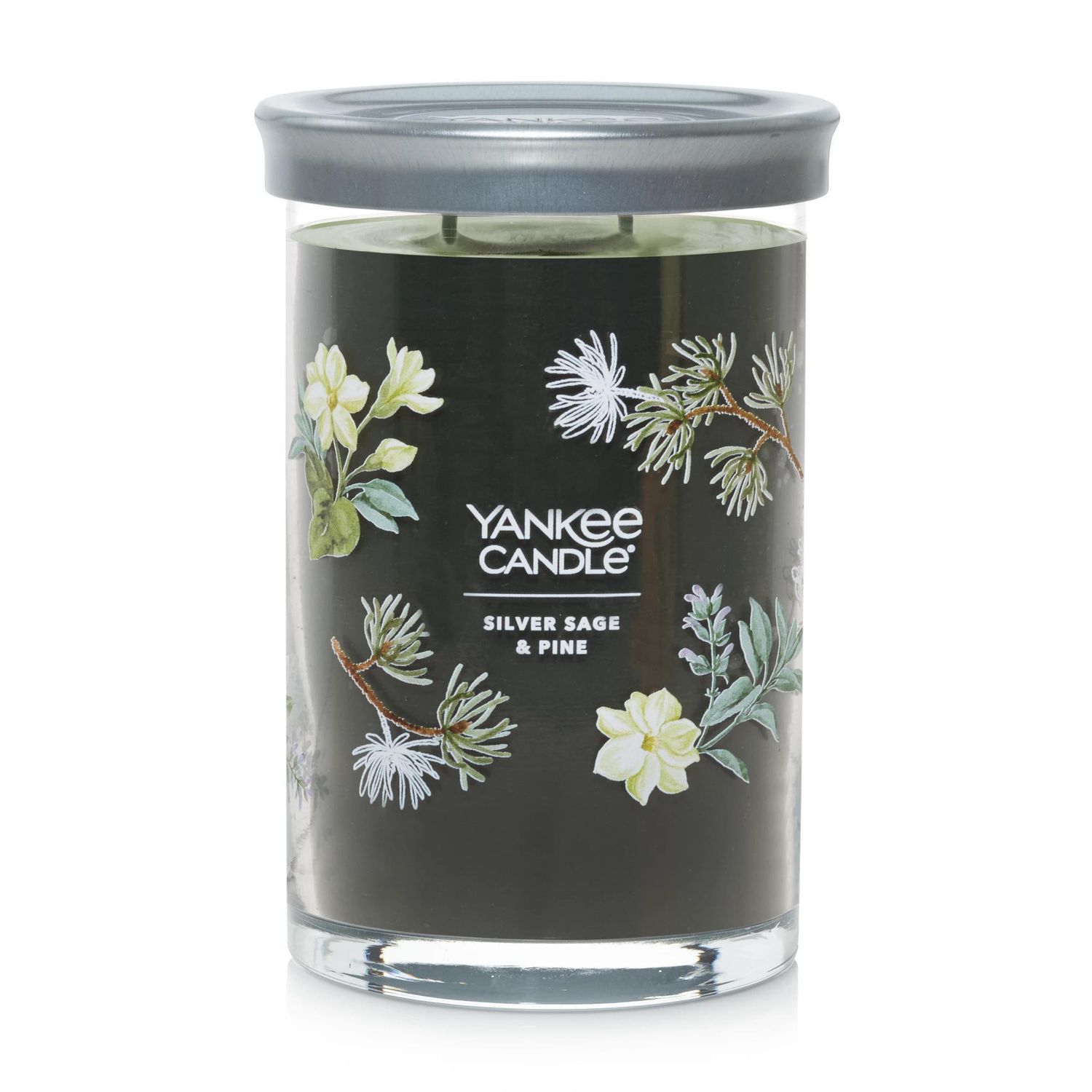 CANDLE YANKEE SIGNATURE LARGE TUMBLER SILVER SAGE & PINE CANDLE YANKEE SIGNATURE LARGE TUMBLER SILVER SAGE & PINE