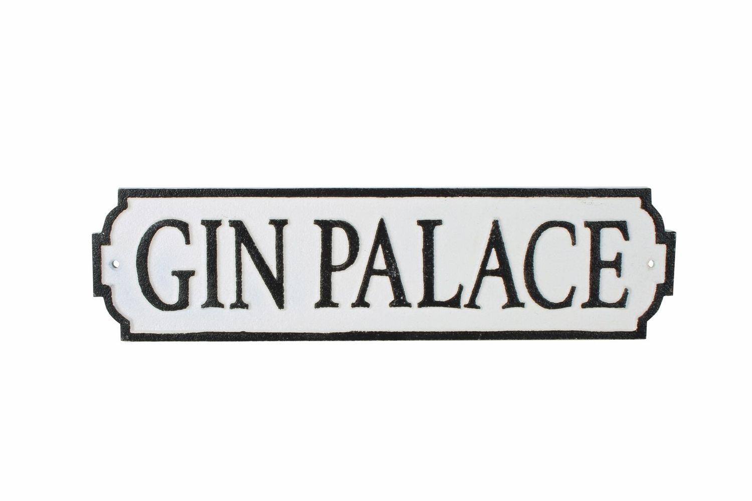 GIFT GNS WANDA CAST IRON PLAQUE GIN PALACE 35X9CM