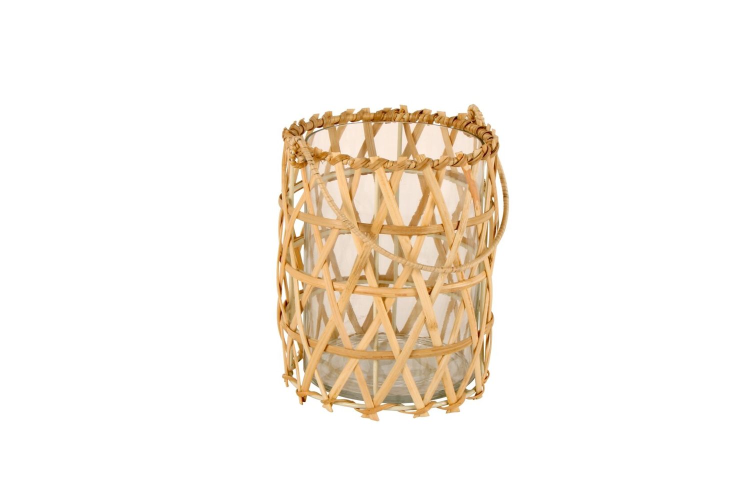 GIFT GNS BOHO IDA NATURAL CANE LANTERN 16X13CM