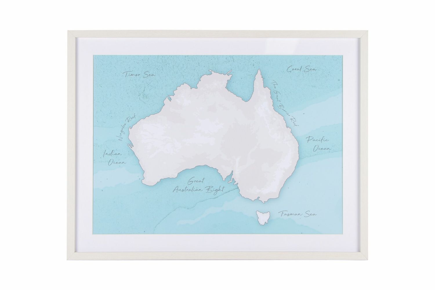 GIFT GNS HAMPTON AUSTRALIA MAP PRINT WITH MDF FRAME N GLASS COVER 80X60CM