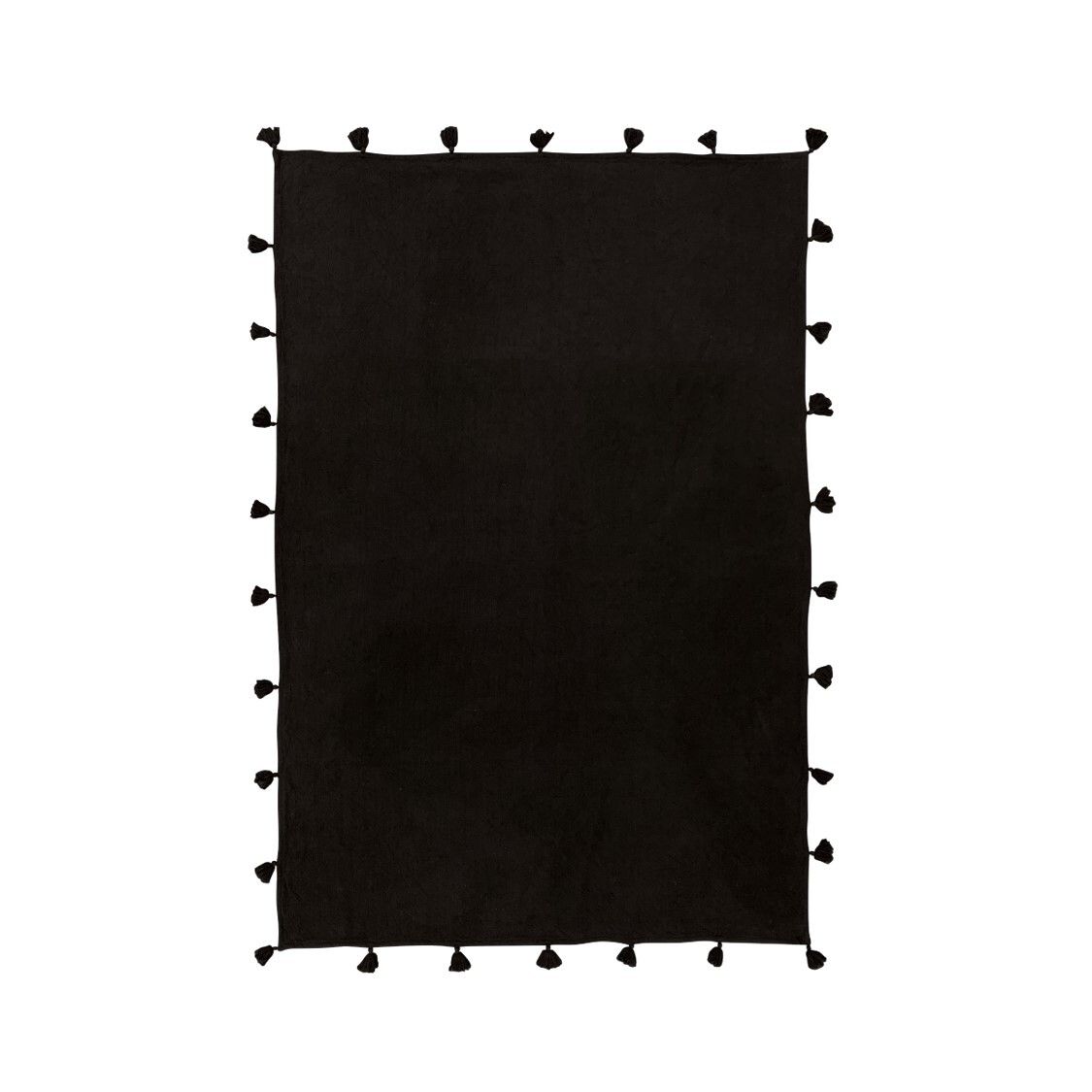 GIFT GNS MONO NAVA COTTON THROW WITH TASSELS CHARCOAL 170X130CM GIFT GNS MONO NAVA COTTON THROW WITH TASSELS CHARCOAL 170X130CM