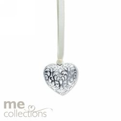 WEDDING CHARM ME DOUBLE SIDED HEART PENDANT SILVER