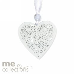 WEDDING CHARM ME FLORAL CARVED WOODEN HEART