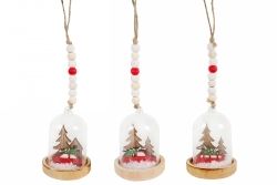 DECORATION XMAS HANGING GLASS BELL 62X62X75MM 3 ASST DECORATION XMAS HANGING GLASS BELL 62X62X75MM 3 ASST