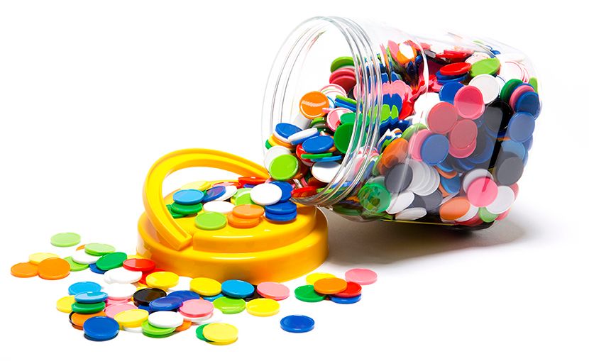 SP- COUNTERS LCBF SMALL 20MM PLASTIC 10 ASST COLOURS JAR 1000 SP- COUNTERS LCBF SMALL 20MM PLASTIC 10 ASST COLOURS JAR 1000