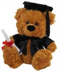 SOFT TOY ELKA 23CM BEAR JELLY GRADUATION BROWN