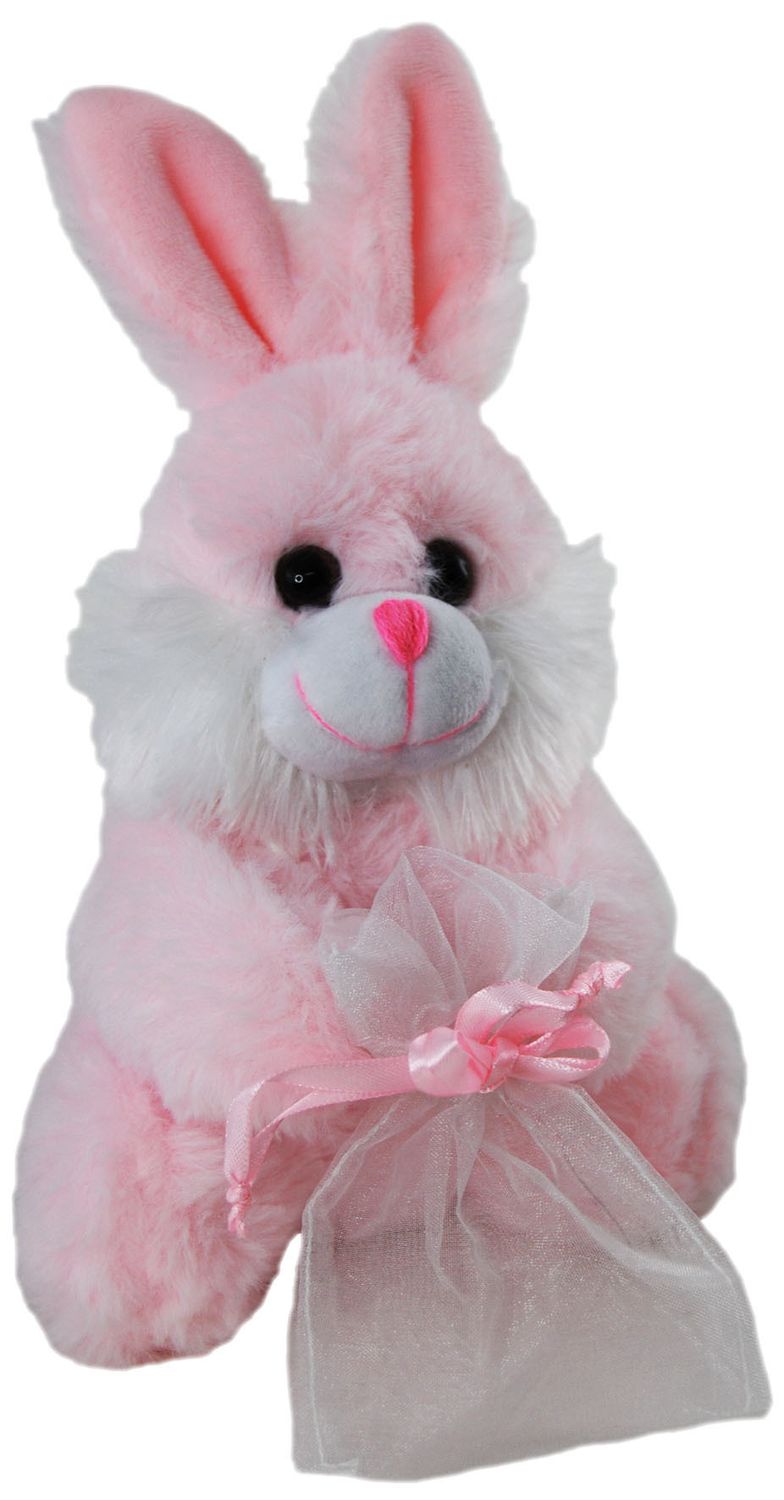 SOFT TOY ELKA 18CM BUNNY WITH BAG PINK