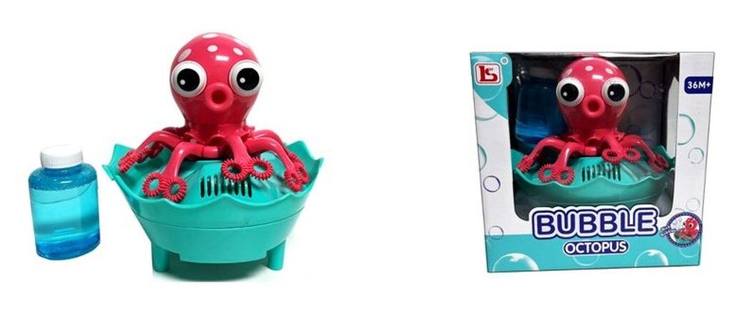 TOY BUBBLE MAKER ROTATING OCTOPUS