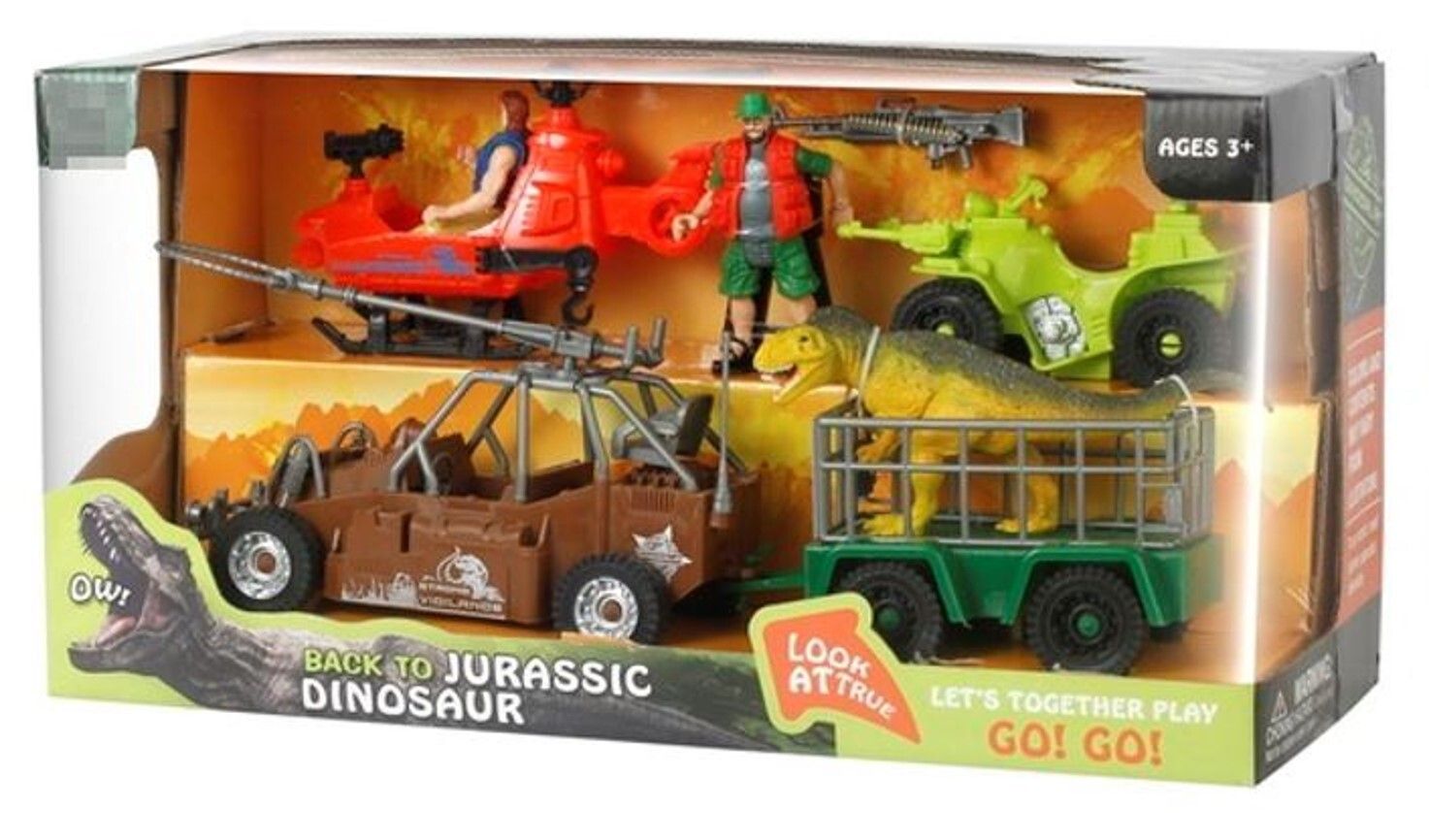 SP- TOY DINOSAUR JURASSIC JEEP ACTION PLAY SET