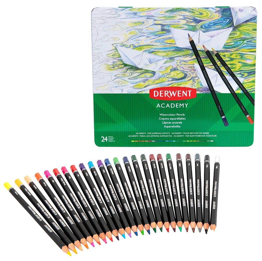 SP - PENCIL COLOURED DERWENT ACADEMY WATERCOLOUR SET PK24 SP - PENCIL COLOURED DERWENT ACADEMY WATERCOLOUR SET PK24
