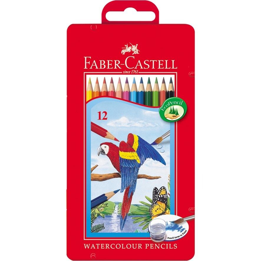 PENCILS COLOURED FABER-CASTELL WATERCOLOUR TIN12
