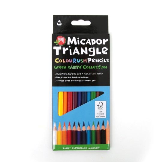 PENCIL COLOURED MICADOR COLOURUSH TRIANGLE FSC 100% ASSORTED BX12 PENCIL COLOURED MICADOR COLOURUSH TRIANGLE FSC 100% ASSORTED BX12