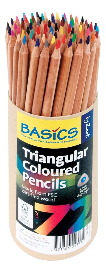 PENCILS COLOURED ZART BASICS TRIANGULAR ASST