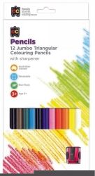 SP- PENCILS EC JUMBO TRIANGULAR WASHABLE PK12 & SHARPENER SP- PENCILS EC JUMBO TRIANGULAR WASHABLE PK12 & SHARPENER