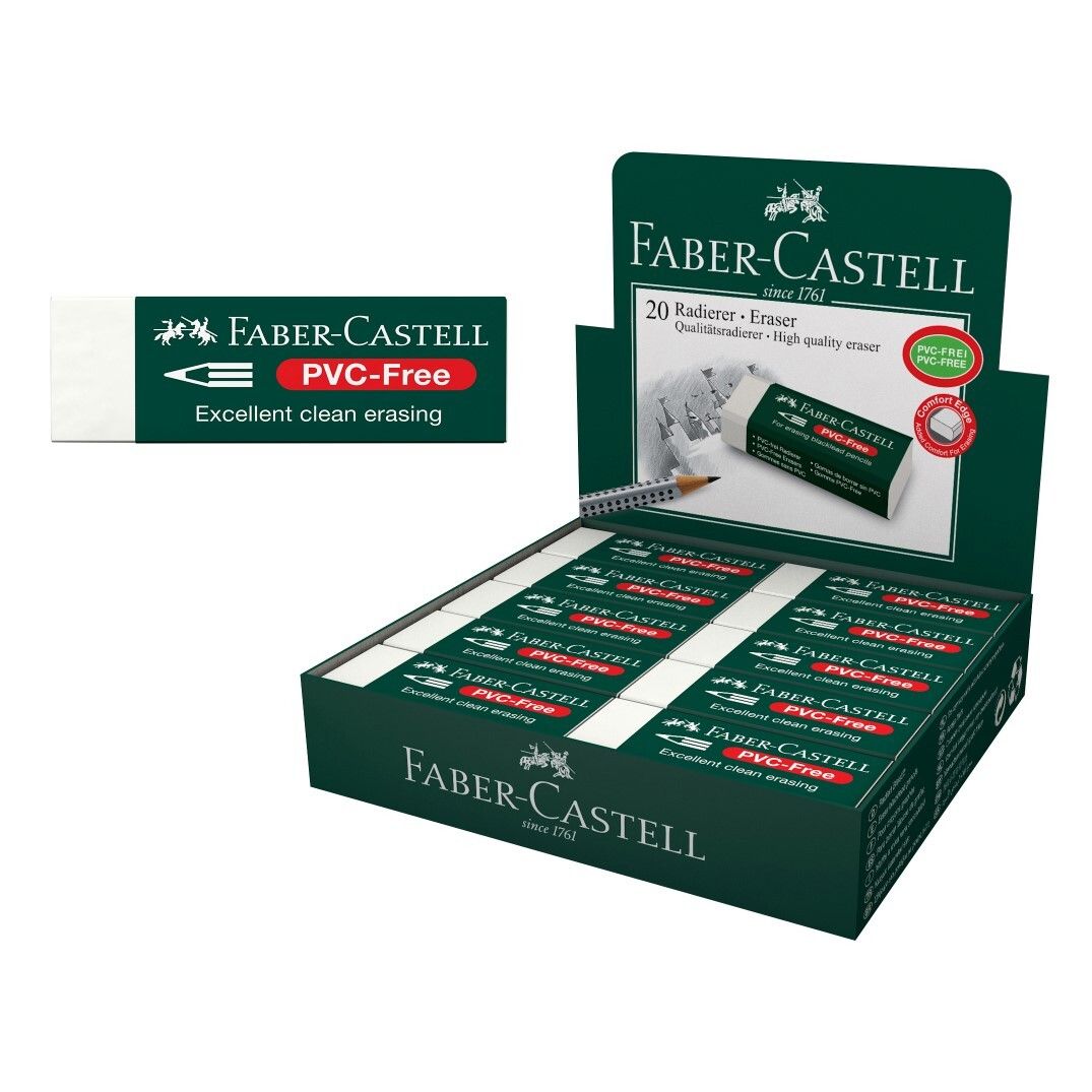 ERASER FABER-CASTELL 7085-20 LARGE WITH SLEEVE PVC FREE ERASER FABER-CASTELL 7085-20 LARGE WITH SLEEVE PVC FREE