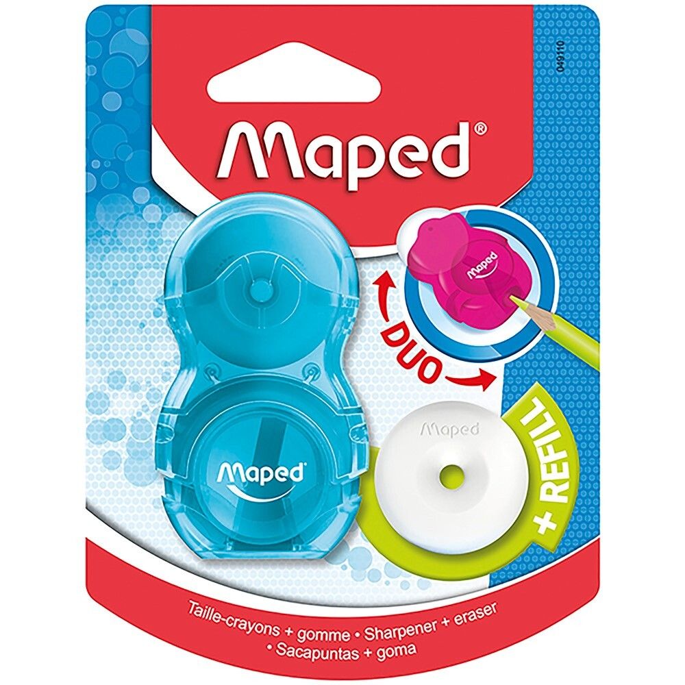 SHARPENER & ERASER MAPED COMBO LOOPY HS