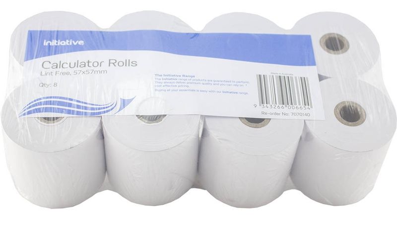 TILL CALCULATOR ROLLS GNS 57X57MM BOND 1PLY LINT FREE WHITE